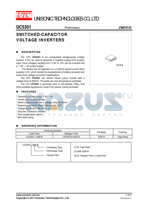 UC5301G-S08-R datasheet - SWITCHED-CAPACITOR VOLTAGE INVERTERS