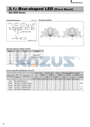 SEL4229R datasheet - 3.1phi Bow-shaped LED (Direct Mount)