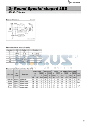 SEL4417G datasheet - 2phi Round Special-shaped LED