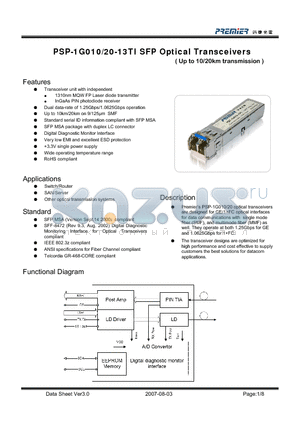 PSP-1G010 datasheet - SFP Optical Transceivers