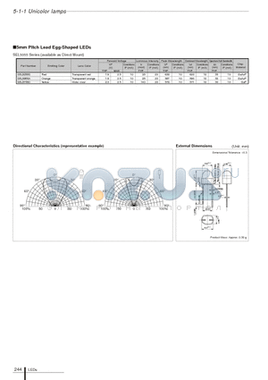 SEL5755C datasheet - 5mm Pitch Lead Egg-Shaped LEDs