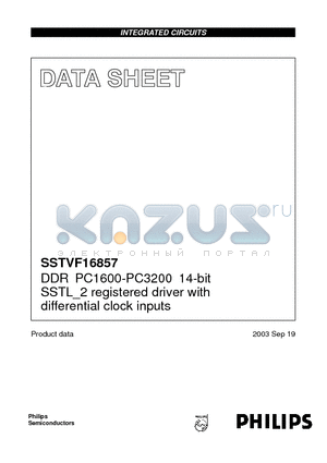 SSTVF16857DGG datasheet - DDR PC1600-PC3200 14-bit SSTL_2 registered driver with differential clock inputs