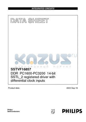 SSTVF16857EV datasheet - DDR PC1600-PC3200 14-bit SSTL_2 registered driver with differential clock inputs