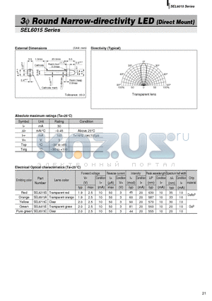SEL6215S datasheet - 3phi Round Narrow-directivity LED (Direct Mount)