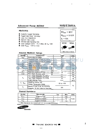 SSU3055A datasheet - ADVANCED POWER MOSFET