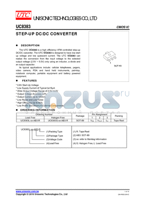 UC8383 datasheet - STEP-UP DC/DC CONVERTER