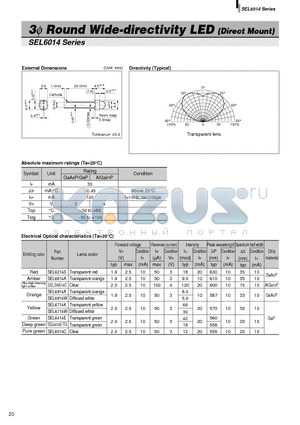 SEL6814A datasheet - 3phi Round Wide-directivity LED (Direct Mount)