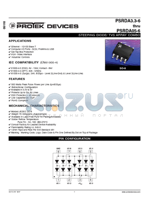 PSRDA05-6-LF-T7 datasheet - STEERING DIODE/ TVS ARRAY COMBO