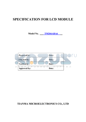 TM204ABA datasheet - LCD MODULE