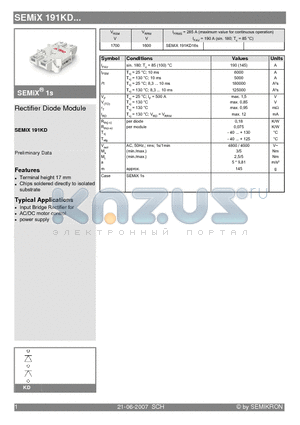 SEMIX191KD datasheet - Rectifier Diode Module