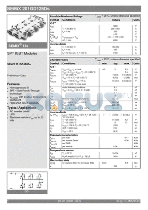 SEMIX201GD128DS_06 datasheet - SPT IGBT Modules