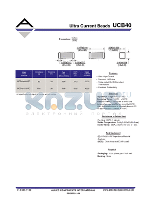 UCB40-111-RC datasheet - Ultra Current Beads