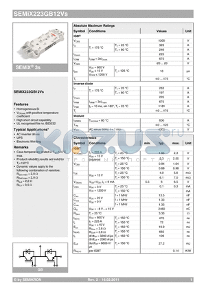 SEMIX223GB12VS datasheet - High short circuit capability