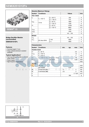 SEMIX251D12FS_10 datasheet - Bridge Rectifier Module(uncontrolled)