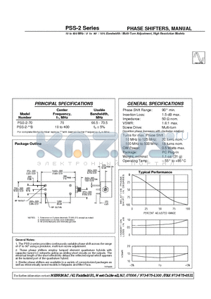 PSS-2-70 datasheet - PHASE SHIFTERS, MANUAL