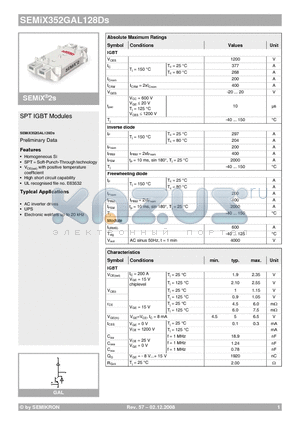 SEMIX352GAL128DS datasheet - SPT IGBT Modules