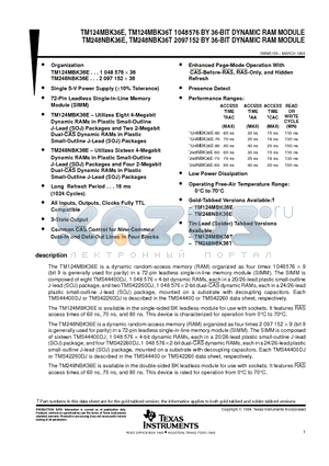 TM248NBK36E datasheet - 36-BIT DYNAMIC RAM MODULE