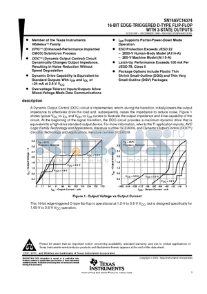 SN74AVC16374 datasheet - 16-BIT EDGE-TRIGGERED D-TYPE FLIP-FLOP WITH 3-STATE OUTPUTS