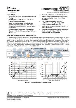 SN74AVC16374DGGR datasheet - 16-BIT EDGE-TRIGGERED D-TYPE FLIP-FLOP WITH 3-STATE OUTPUTS