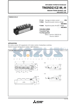 TM25CZ-M datasheet - MEDIUM POWER GENERAL USE INSULATED TYPE