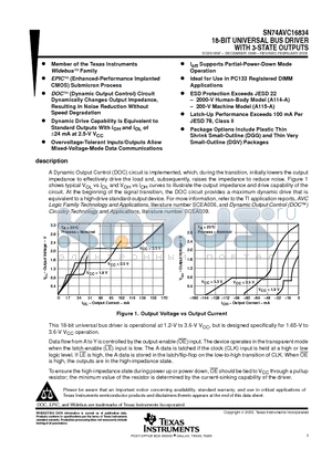 SN74AVC16834DGG datasheet - 18-BIT UNIVERSAL BUS DRIVER WITH 3-STATE OUTPUTS