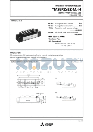 TM25RZ-M datasheet - MEDIUM POWER GENERAL USE INSULATED TYPE