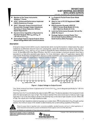 SN74AVC16835DGG datasheet - 18-BIT UNIVERSAL BUS DRIVER WITH 3-STATE OUTPUTS