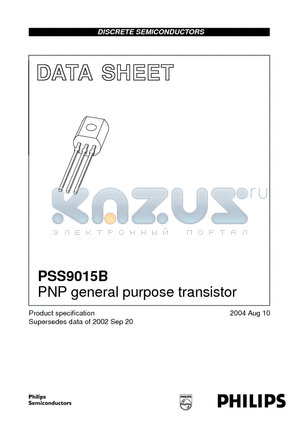 PSS9015B datasheet - PNP general purpose transistor