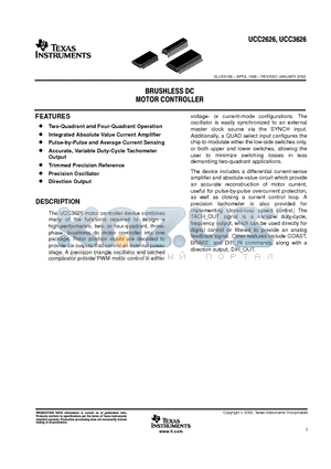 UCC2626DW datasheet - BRUSHLESS DC MOTOR CONTROLLER