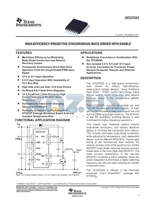 UCC27223 datasheet - HIGH-EFFICIENCY PREDICTIVE SYNCHRONOUS BUCK DRIVER WITH ENABLE