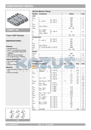 SEMIX503GD126HDC_09 datasheet - Trench IGBT Modules