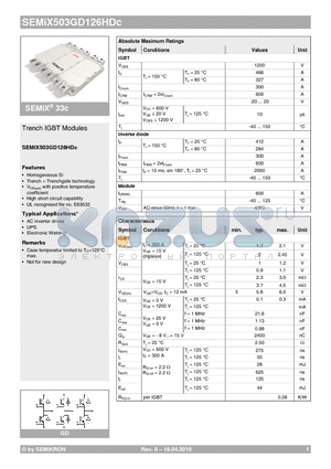 SEMIX503GD126HDC_10 datasheet - Trench IGBT Modules