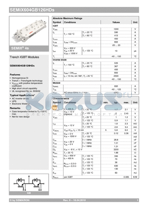 SEMIX604GB126HDS_10 datasheet - Trench IGBT Modules