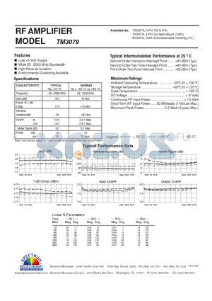 TM3079 datasheet - RF AMPLIFIER