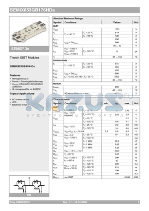 SEMIX653GB176HDS_09 datasheet - Trench IGBT Modules