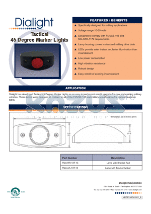 TM4-AA-13T-13 datasheet - Tactical 45 Degree Marker Lights
