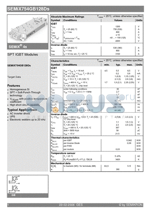 SEMIX754GB128DS_06 datasheet - SPT IGBT Modules