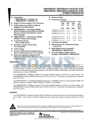 TM497BBK32H datasheet - DYNAMIC RAM MODULES