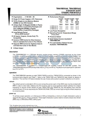 TM497MBK36Q datasheet - 4194304 BY 36-BIT DYNAMIC RAM MODULE