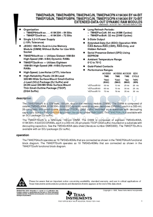 TM4EP64BJN-70 datasheet - EXTENDED-DATA-OUT DYNAMIC RAM MODULES