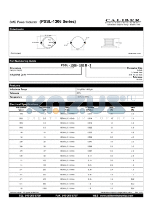 PSSL-1306-220M-B datasheet - SMD Power Inductor