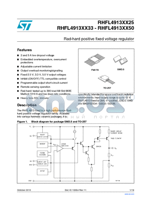 RHFL4913ESY2506V datasheet - Rad-hard positive fixed voltage regulator
