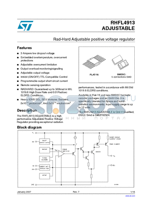 RHFL4913KPA-02V datasheet - Rad-Hard Adjustable positive voltage regulator