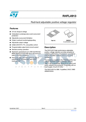 RHFL4913KPA2 datasheet - Rad-hard adjustable positive voltage regulator