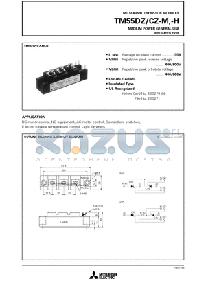 TM55CZ-M datasheet - MEDIUM POWER GENERAL USE INSULATED TYPE