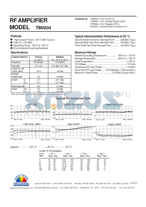 TM5834 datasheet - RF AMPLIFIER