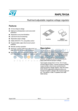 RHFL7913KPA-01V datasheet - Rad-hard adjustable negative voltage regulator