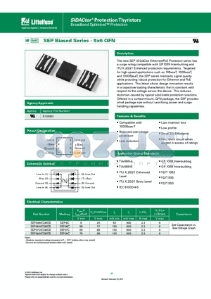 SEP0720Q38CB datasheet - The new SEP (SIDACtor Ethernet/PoE Protector) series has a surge rating compatible