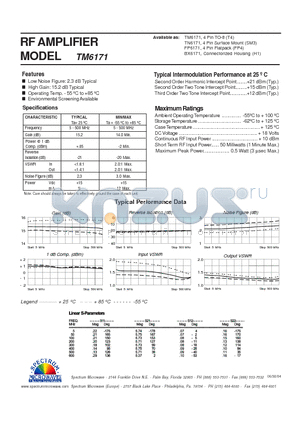 TM6171 datasheet - RF AMPLIFIER