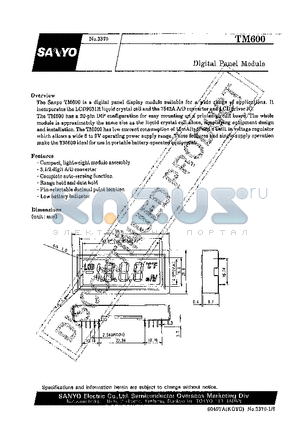 TM600 datasheet - Digital Panel Module